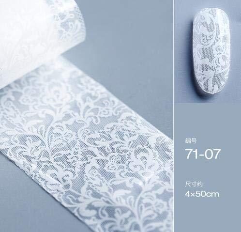 9 seal white nail foil lace white flowers in spring starry sky Neirudeko sticker nail art foil 50cm (01-09)