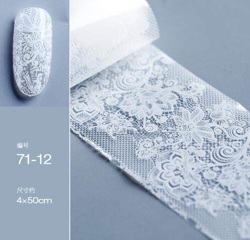 10 seal white nail foil lace white flowers in spring starry sky Neirudeko sticker nail art foil 50cm (11-20)