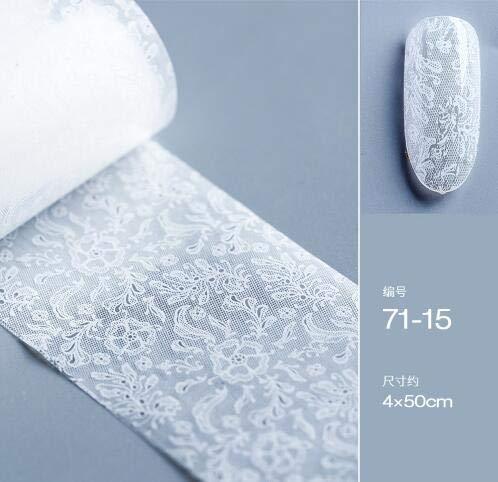 10 seal white nail foil lace white flowers in spring starry sky Neirudeko sticker nail art foil 50cm (11-20)