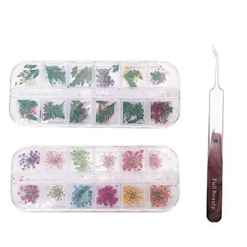 Popularity pressed flower resin nail 60 sheets dried flower nail pressed flowers fine nail art parts resin art and nail material