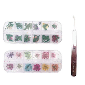 Popularity pressed flower resin nail 60 sheets dried flower nail pressed flowers fine nail art parts resin art and nail material