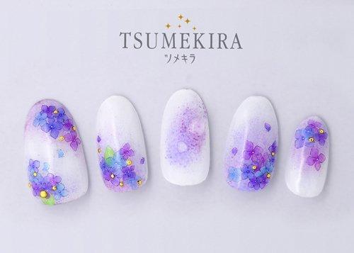 [Tsumekira] hydrangea nail seal