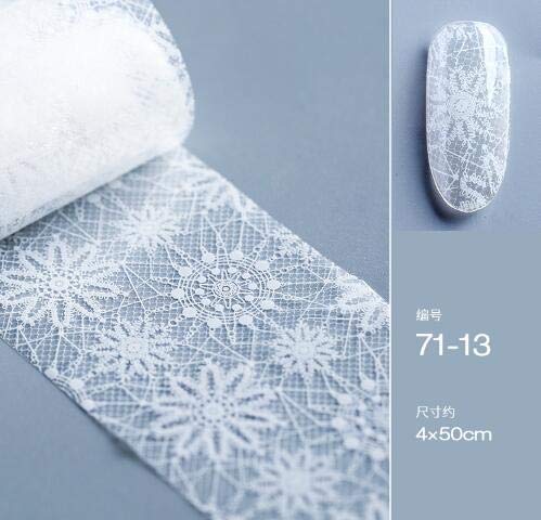 10 seal white nail foil lace white flowers in spring starry sky Neirudeko sticker nail art foil 50cm (11-20)