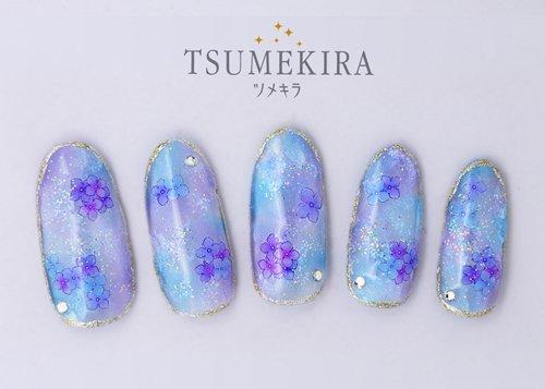 [Tsumekira] hydrangea nail seal