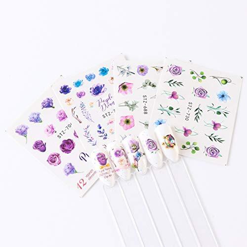 24 sheets Nyuhana Nail Art seal Hamizu manicure set women just stick decals water transfer stickers 3D, girl, Children's ultra-thin children nail sticker cute work or casual nail decoration 10046