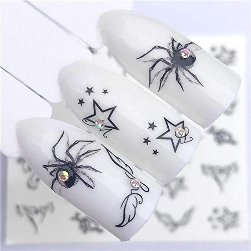 SUKTI & XIAO nail sticker one of the hot nail sticker black butterfly / Spider Beauty water transfer nail art tips nail interior manicure, Yzw-3047