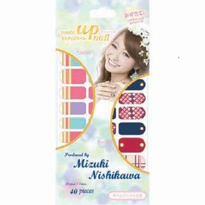 Mizuki Nishikawa produce nail seal border pink × heart check