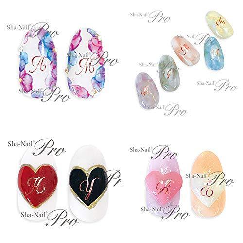 Sha-Nail PLUS nail seal script alphabet pink gold