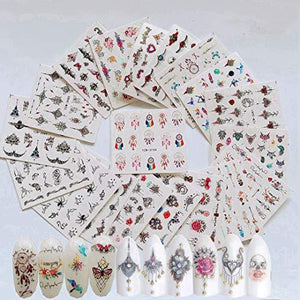 19 pieces Nail Art seal Hamizu decal water transfer sticker pasted Fùgǔ 2/5000 retro dream net catcher Women, Girls, Children's ultra-thin children nail sticker cute work or casual nail decoration 10064