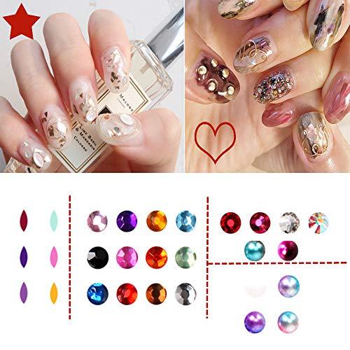 Color rhinestone five cased for nail Deco large capacity set nail art metal parts Deco self nail resin nail colorful