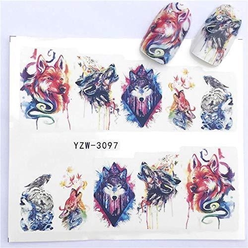 CFYRB YZWLE 1 PC hot nail sticker black butterfly Note beauty water transfer Stamping Nail Art Tips Nail Decoration Manicure Sticker (color: YZW 3097)