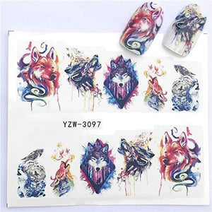 CFYRB YZWLE 1 PC hot nail sticker black butterfly Note beauty water transfer Stamping Nail Art Tips Nail Decoration Manicure Sticker (color: YZW 3097)