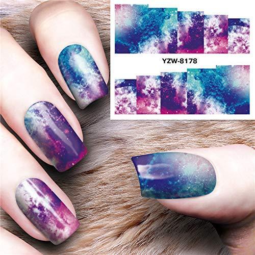 Magic of the starry sky series nail creative cool watermark stickers Stamping Nail Art Tips Nail Manicure decal -YZW-8175-