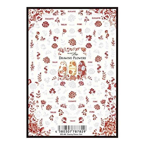 Sha-Nail pro (copy nail professional) nail seal draw Wing Flower Red