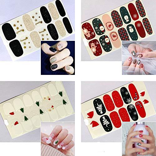 Christmas design manicure nail art nail wrap just put nail seal 12 pieces set nail stickers nail accessories women simple ladies present gift cute popular fashionable nail parts 3002