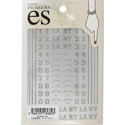 TSUMEKIRA (Tsumekira) nail seal es FUN SIDE number gray ES-NUM-103 gray (ES-NUM-103)