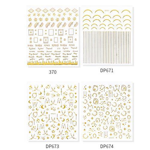 4 seat constellation month star gold nail seal sticker Deco 3D seal Nail Art