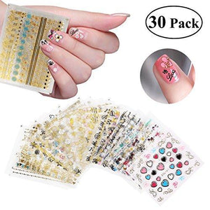 RUIMIO nail seal 3D design 30-sheet set simple Christmas Snowflake Heart cat star snowman ribbon