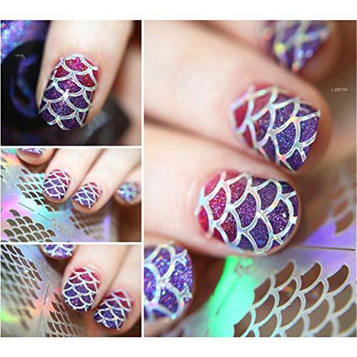HGFF 72 pieces 36 Design Nail Vinyl Nail stencil sticker decal sheet set for diy nail art design, 12 sheets (3sheet)
