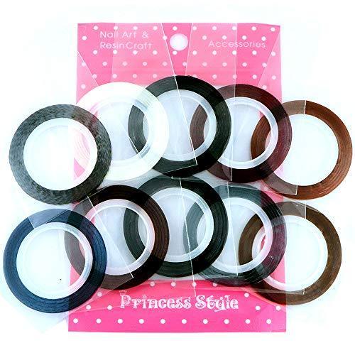 Nail line tape nail sealing gel nail nail art for 1mm width × 20m winding (new 10-color set)