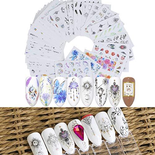 Manicure 40-sheet set just stick to Frcolor nail seal 3D nail sticker water nail foil design Nail Art seal claw