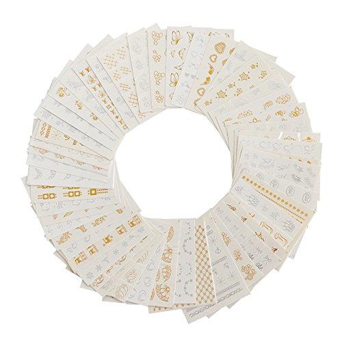 Kingsie nail seal 30 sheets set water seal Gold Silver natural scenery Manicure Nail Art Decoration