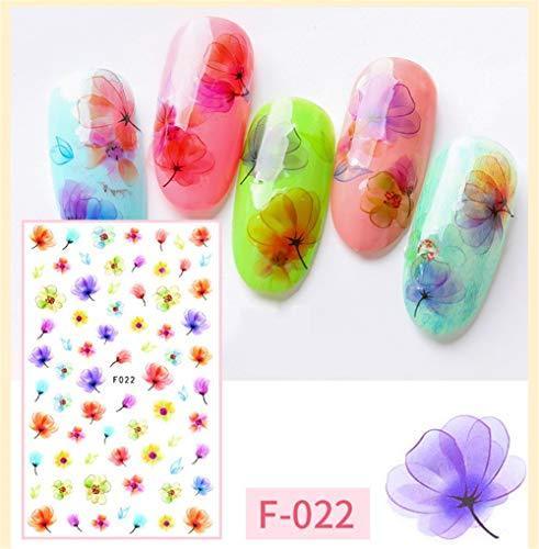 4 sheet dried flower nail seal sticker deco flower pattern 3D seal Nail Art