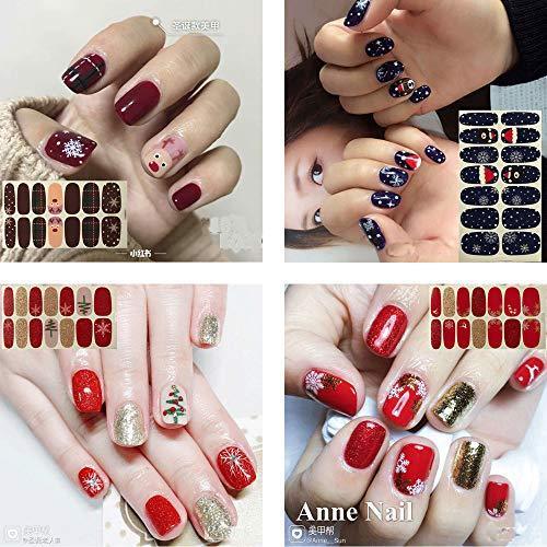 Christmas design manicure nail art nail wrap just put nail seal 12 pieces set nail stickers nail accessories women simple ladies present gift cute popular fashionable nail parts 10052