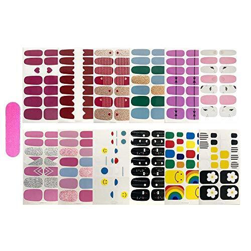 Just put nail seal 12 pieces set nail wrap nail sticker nail accessories women simple ladies present gift cute popular fashionable nail parts (10144)