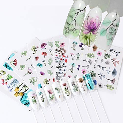 24 sheets Nyuhana Nail Art seal Hamizu manicure set women just stick decals water transfer stickers 3D, girl, Children's ultra-thin children nail sticker cute work or casual nail decoration 10044