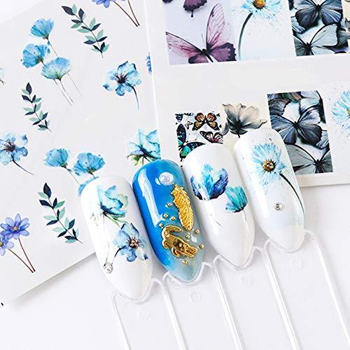 Seal copy nail nail parts Nail Art Nail Deco peeled off in the 24-sheet set flowers colorful water nail seal Nail sealing gel nails nail sticker embedded easy to water