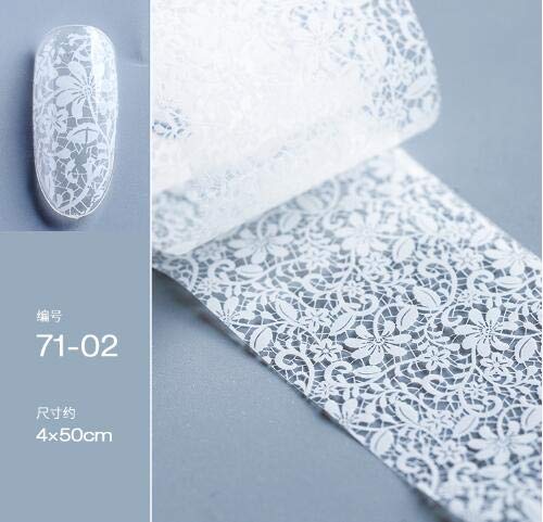 9 seal white nail foil lace white flowers in spring starry sky Neirudeko sticker nail art foil 50cm (01-09)