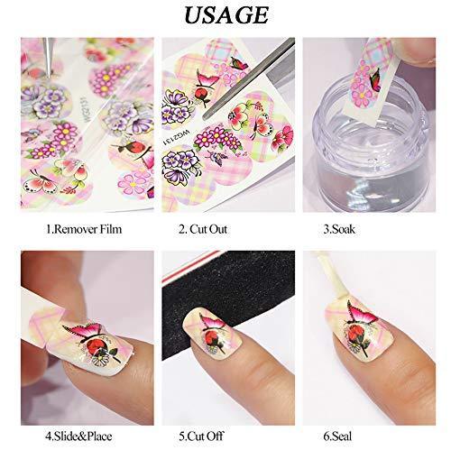 Kingsie nail seal 30 sheets set water seal Gold Silver natural scenery Manicure Nail Art Decoration