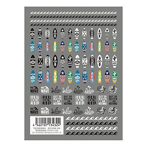 TSUMEKIRA (Tsumekira) nail seal HIDEKAZU produce 4 beach style California Surf NN-HDK-104 multi-color