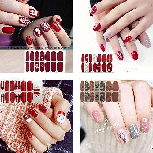 Christmas design manicure nail art nail wrap just put nail seal 12 pieces set nail stickers nail accessories women simple ladies present gift cute popular fashionable nail parts 10052