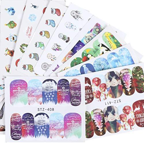 16 pieces Christmas Nail Art seal Hamizu manicure set women just stick decals water transfer stickers 3D, girl, Children's ultra-thin children nail sticker cute work or casual nail decoration 10039