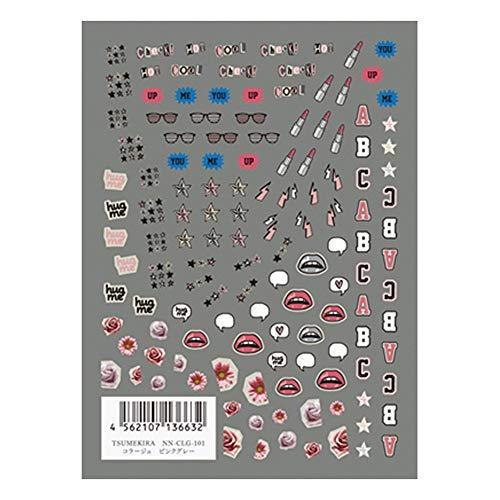 Tsumekira (TSUMEKIRA) Nail seal collage pink gray NN-CLG-101