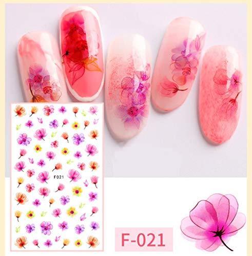 4 sheet dried flower nail seal sticker deco flower pattern 3D seal Nail Art