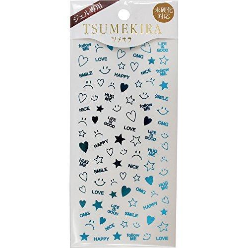 TSUMEKIRA (Tsumekira) nail seal Jingu Asami Produce 10 metallic message Blue SG-PRD-113 1 sheet multi-color