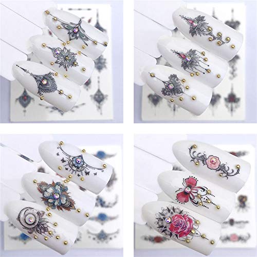 19 pieces Nail Art seal Hamizu decal water transfer sticker pasted Fùgǔ 2/5000 retro dream net catcher Women, Girls, Children's ultra-thin children nail sticker cute work or casual nail decoration 10064