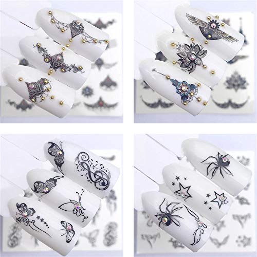 19 pieces Nail Art seal Hamizu decal water transfer sticker pasted Fùgǔ 2/5000 retro dream net catcher Women, Girls, Children's ultra-thin children nail sticker cute work or casual nail decoration 10064