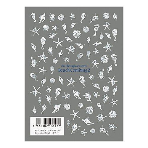 TSUMEKIRA (Tsumekira) Nail seal BeachCombing2 white NN-SHL-201 1 sheet