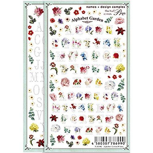 Sha-Nail Pro Nail seal alphabet garden White N-AG002