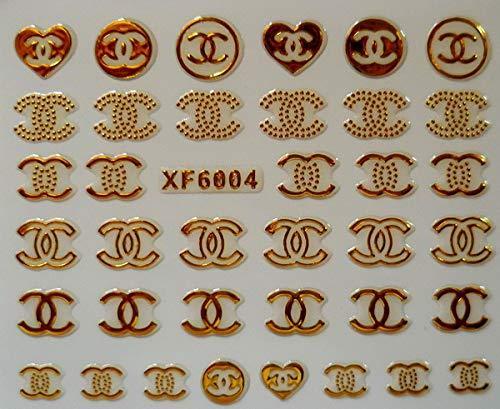 Self-adhesive nail sticker design Art Decopration logo sticker decal Diy Fashion Art gold color famous flower stickers, 6004