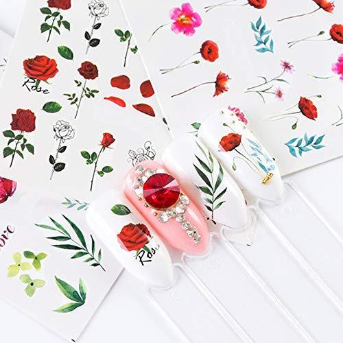 24-sheet set dry flower flowers colorful water nail peeled off by a seal water seal nail Water Nail sealing gel nail self nail resin summer nail seal