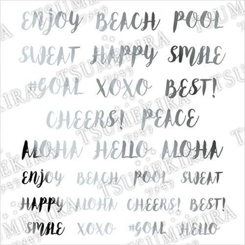 TSUMEKIRA (Tsumekira) nail seal JUNX produce 3 word pattern Silver SG-JUX-106 1 sheet