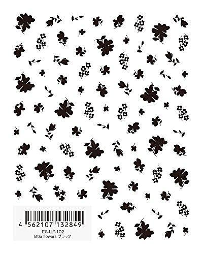 TSUMEKIRA (Tsumekira) nail seal es little flowers black ES-LIF-102 multi-color
