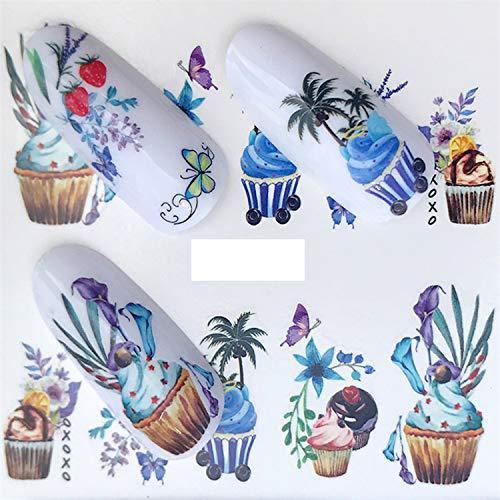 Furuneiru Tips Nail nail sticker blooming flower Nail sticker lavender nail art water transfer sticker decal -YZW-3047-,