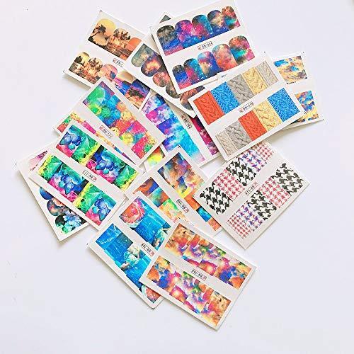 48 pieces Nail Art seal Hamizu decal water transfer sticker pasted sweater pattern colorful design Women, Girls, Children's ultra-thin children nail sticker cute work or casual nail decoration 10207