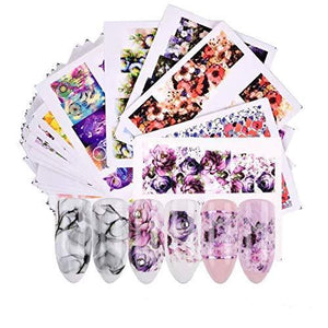 40 sheets Nyuhana Nail Art seal Hamizu manicure set women just stick decals water transfer stickers 3D, girl, Children's ultra-thin children nail sticker cute work or casual nail decoration 10037